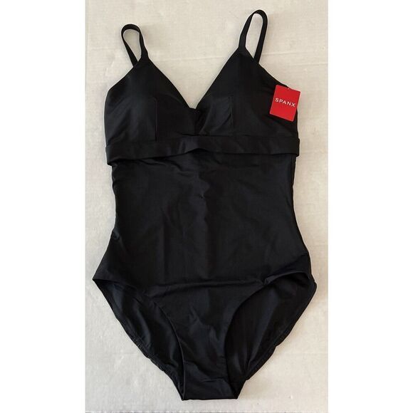 SPANX Womens Sz 3X Classic V-Neckline One Piece Swimsuit Black Slimming - Picture 16 of 16